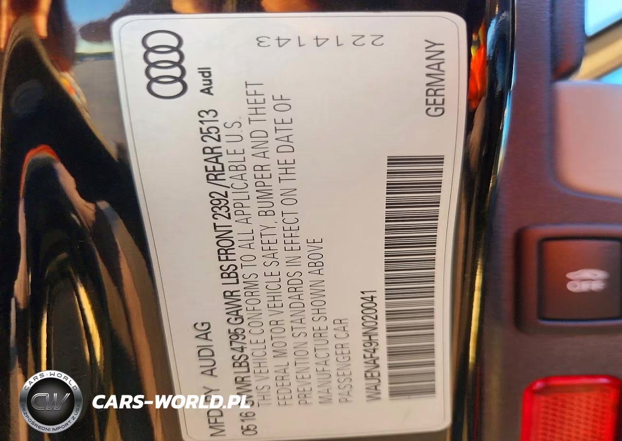 2017 Audi A4 Premium Plus VIN:WAUENAF49HN020041 - 13