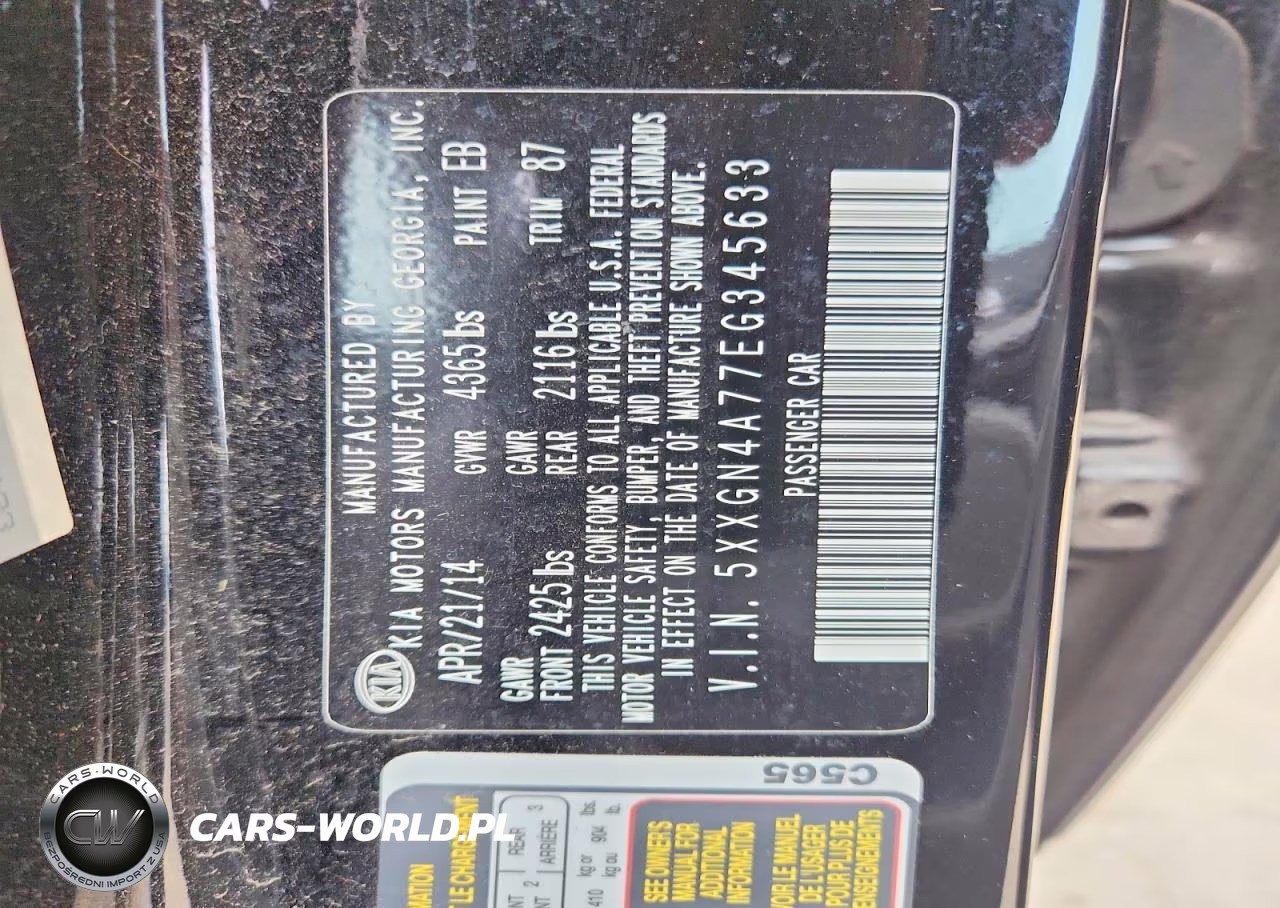 2014 Kia Optima Ex VIN:5XXGN4A77EG345633 - 13