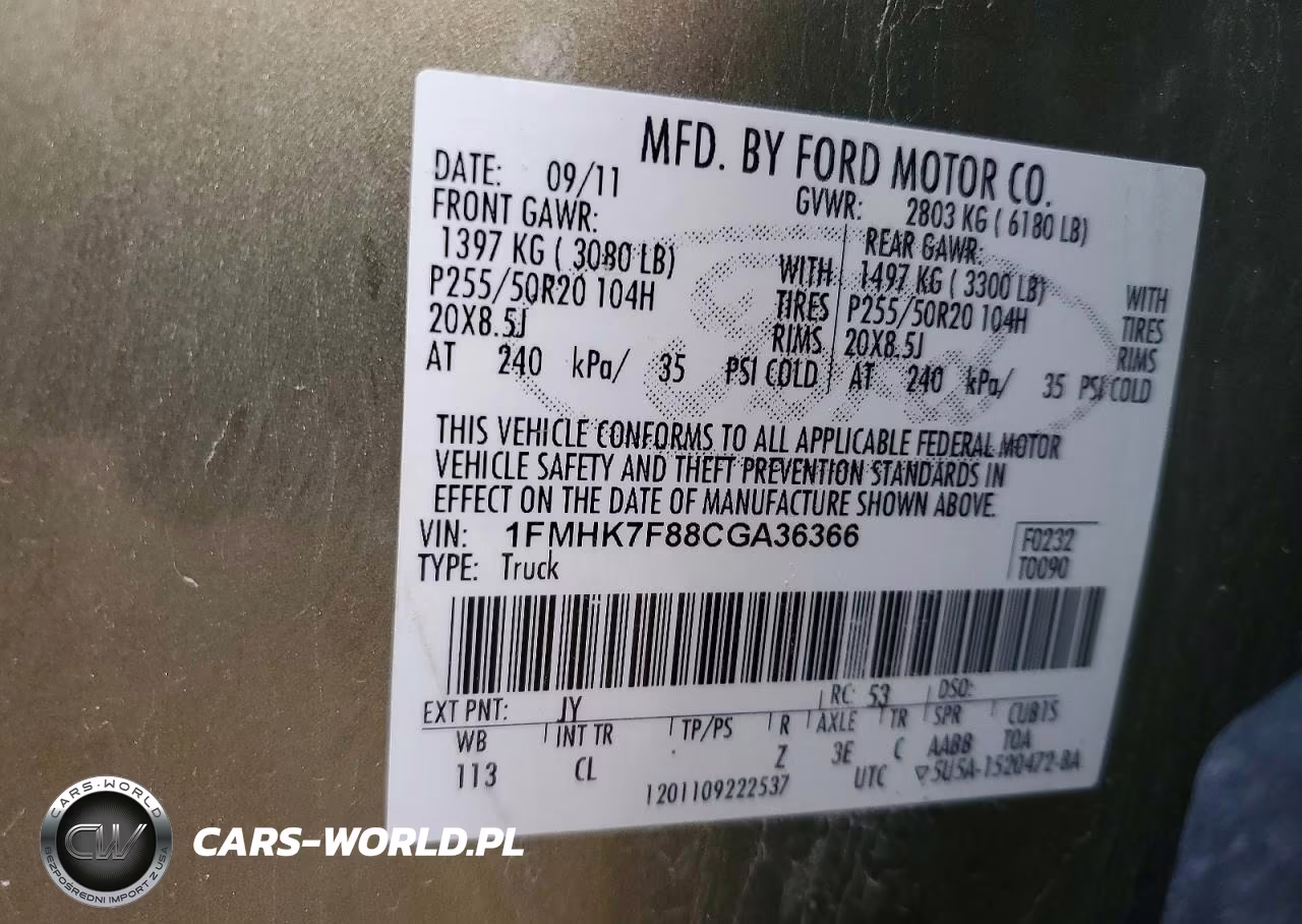 2012 Ford Explorer Limited VIN:1FMHK7F88CGA36366 - 13
