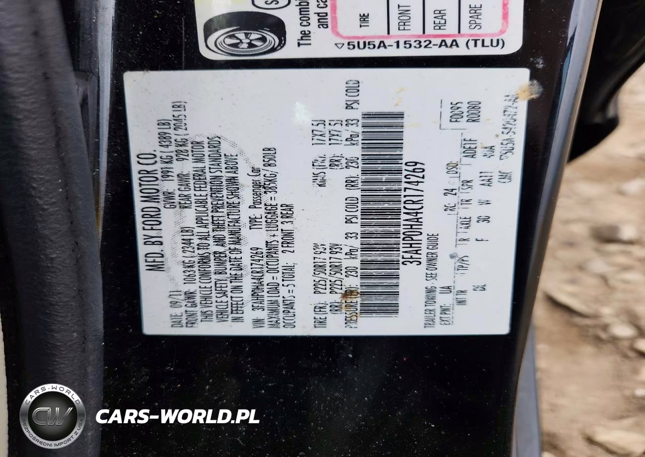 2012 Ford Fusion Se VIN:3FAHP0HA4CR174269 - 12