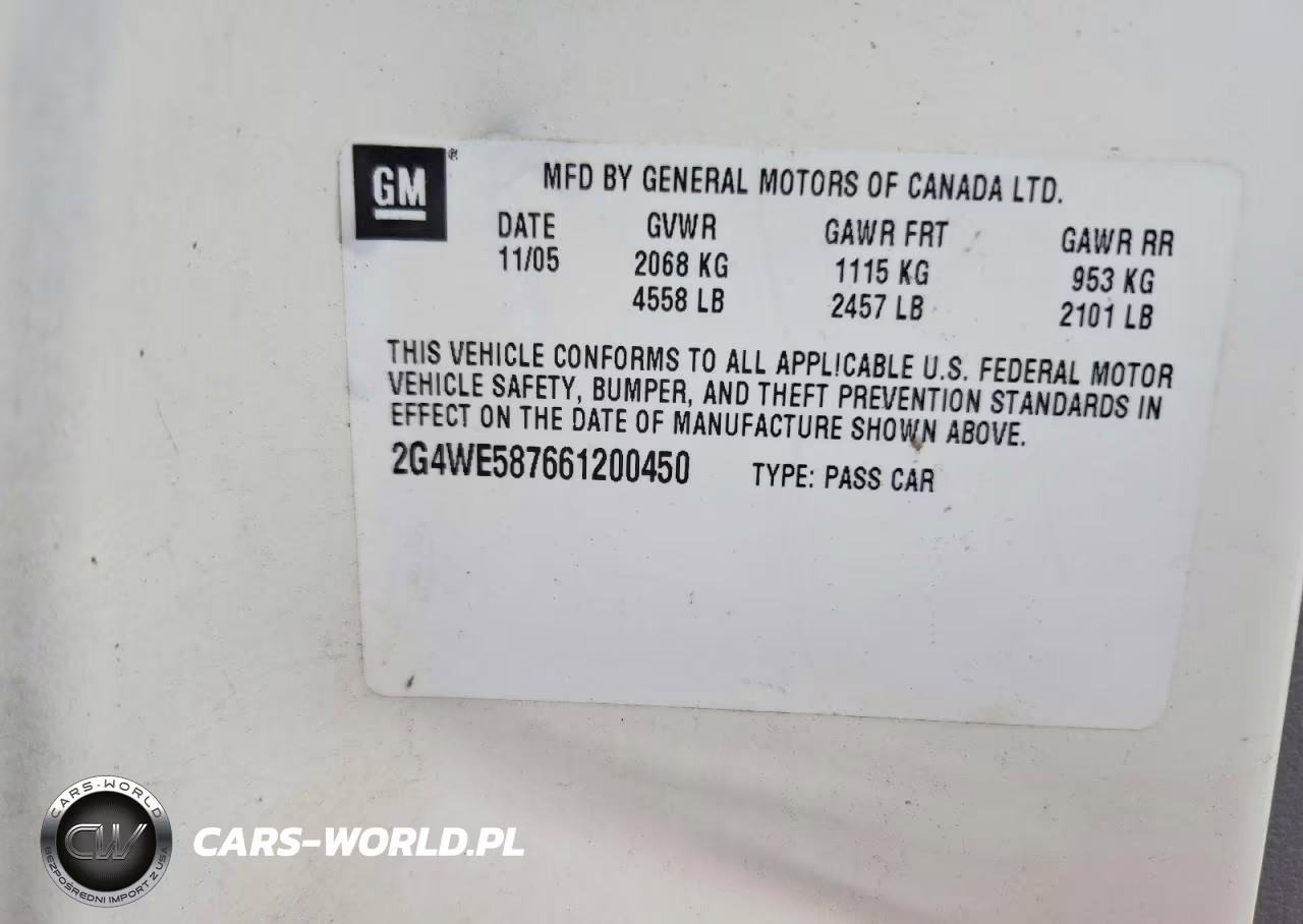 2006 Buick Lacrosse Cxs VIN:2G4WE587661200450 - 12