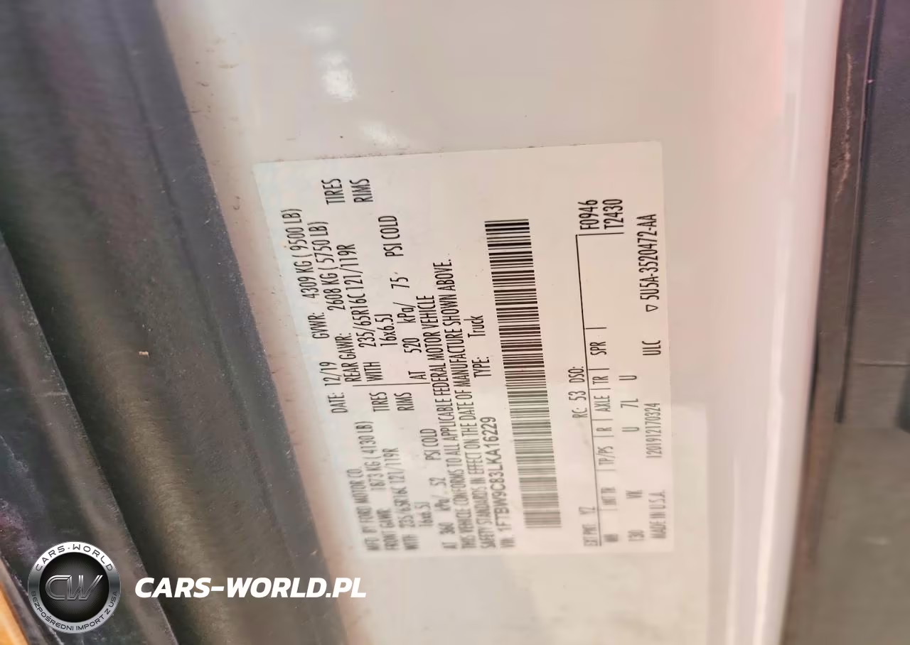 2020 Ford Transit T-350 VIN:1FTBW9C83LKA16229 - 13