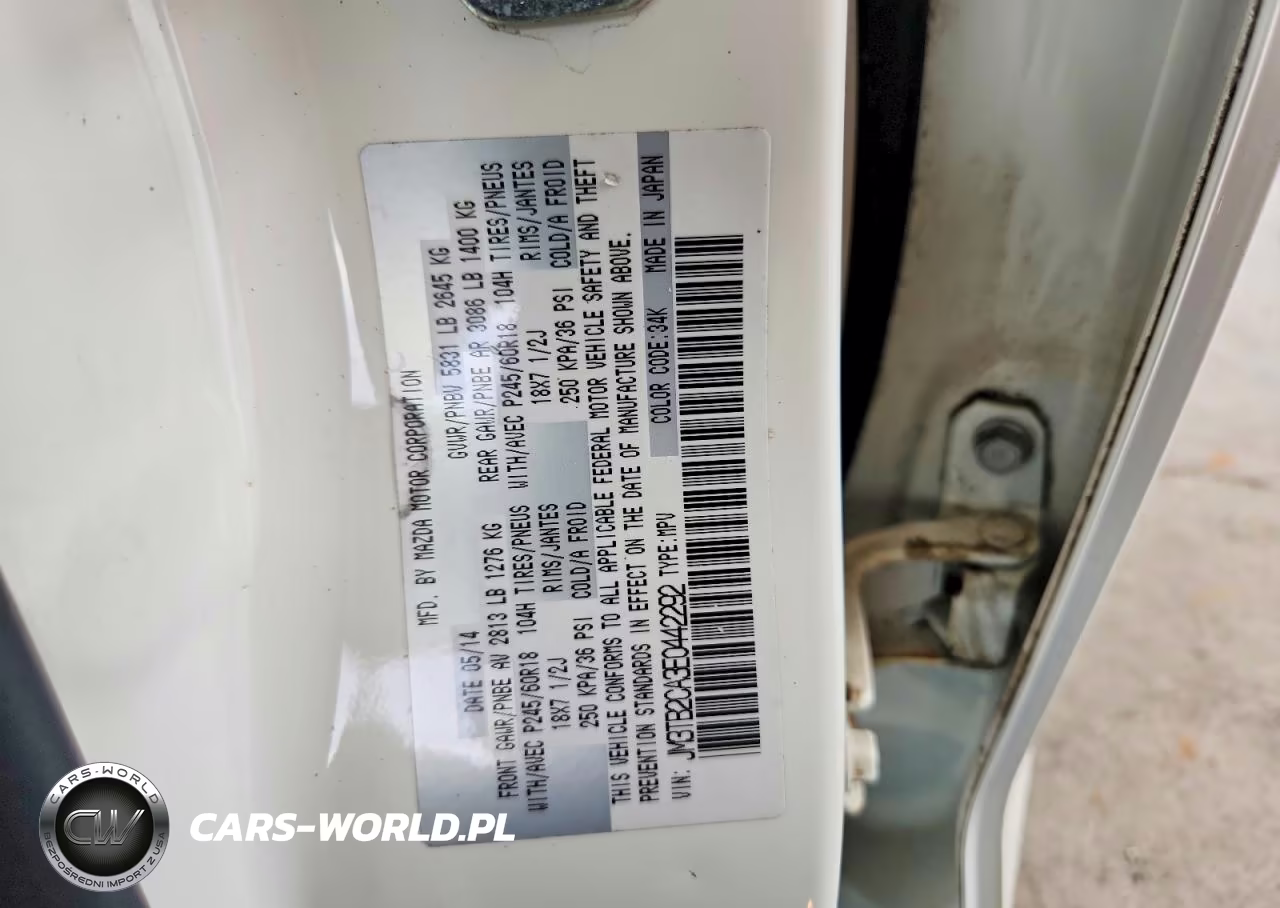 2014 Mazda Cx-9 Touring VIN:JM3TB2CA3E0442292 - 13