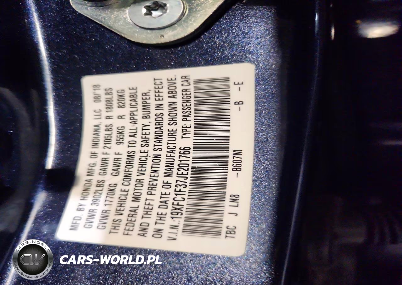2018 Honda Civic Ex VIN:19XFC1F37JE201766 - 12