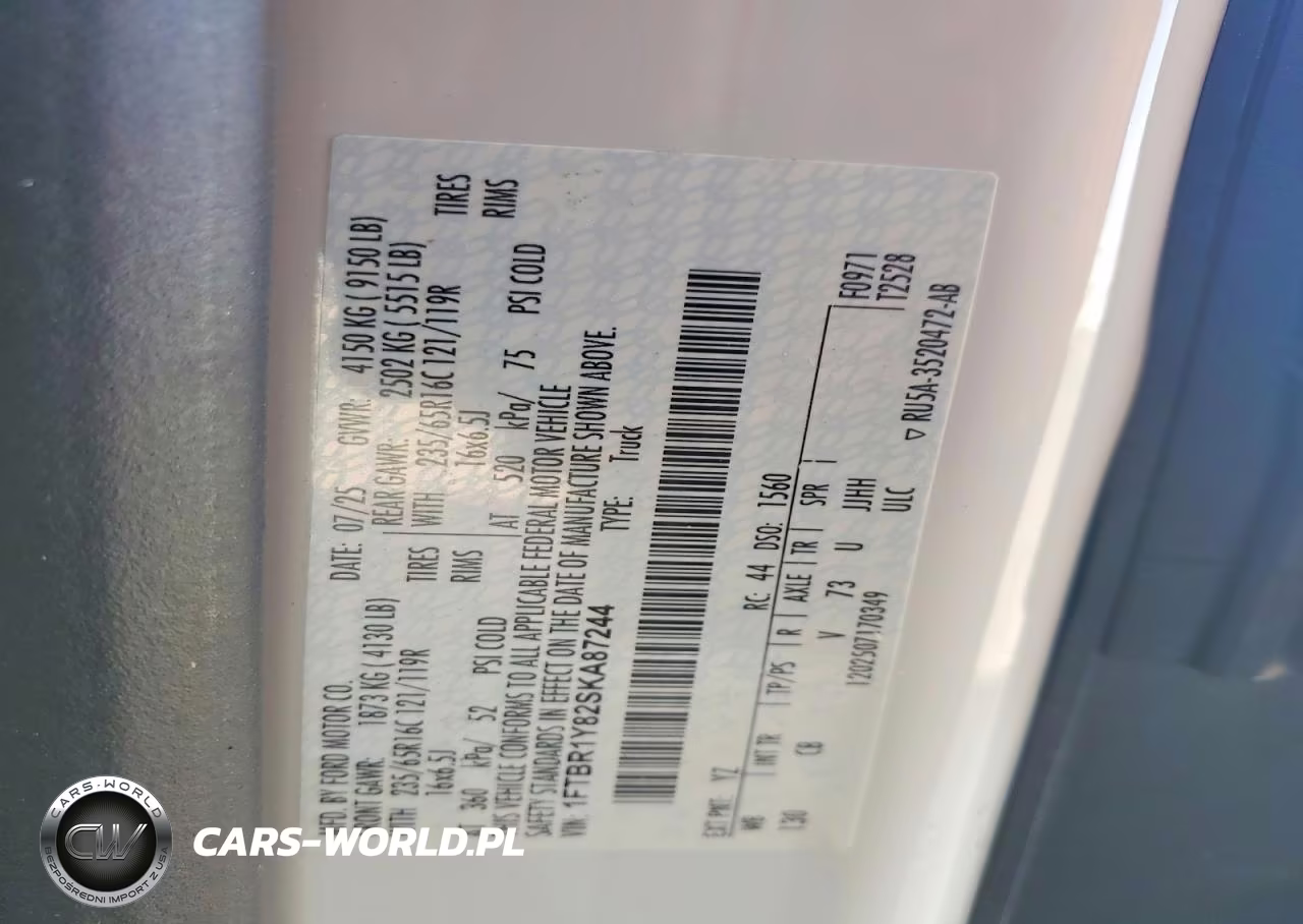 2025 Ford Transit 250 Delivery Van VIN:1FTBR1Y82SKA87244 - 14