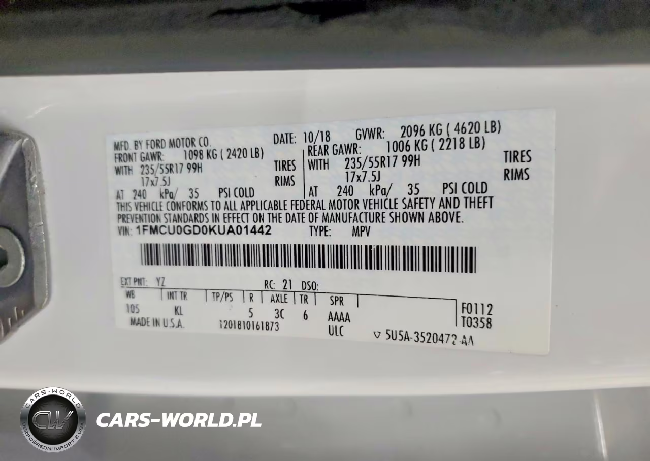 2019 Ford Escape Se VIN:1FMCU0GD0KUA01442 - 12