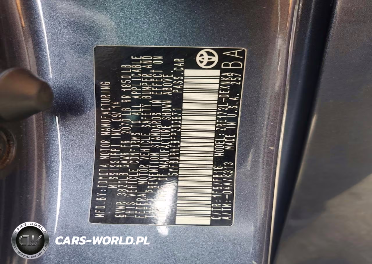 2015 Toyota Corolla Le VIN:5YFBURHE8FP203671 - 12