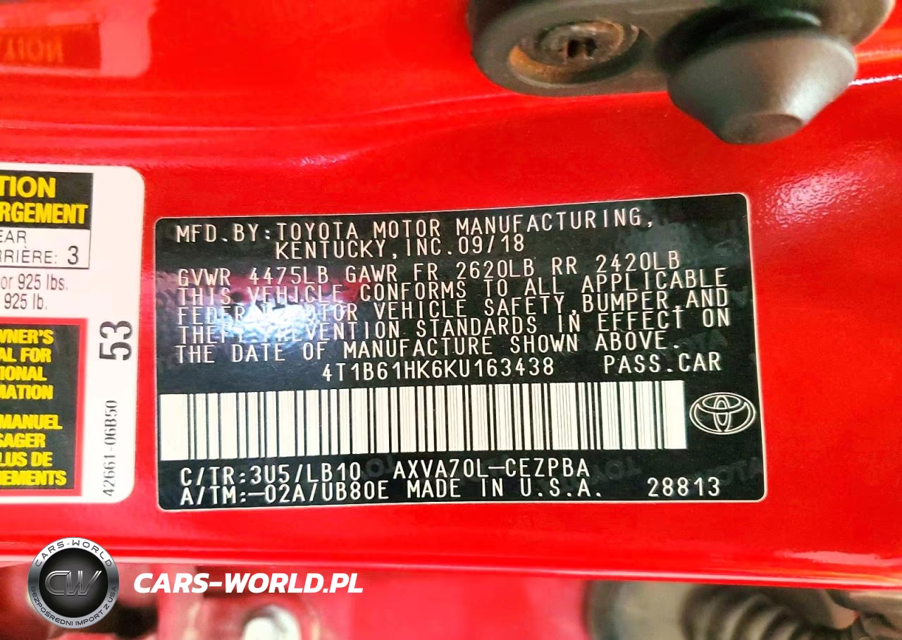 2019 Toyota Camry Xse VIN:4T1B61HK6KU163438 - 13