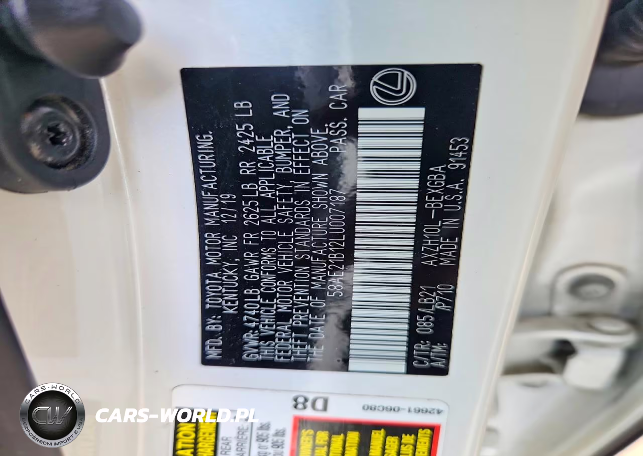 2020 Lexus Es 300H Luxury VIN:58AE21B12LU007187 - 12