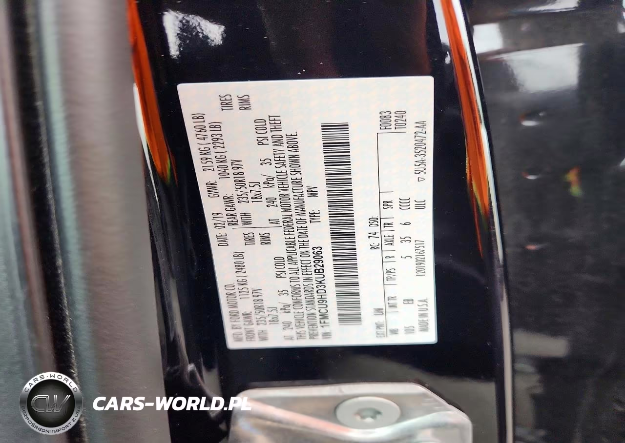 2019 Ford Escape Sel VIN:1FMCU9HD3KUB29063 - 12