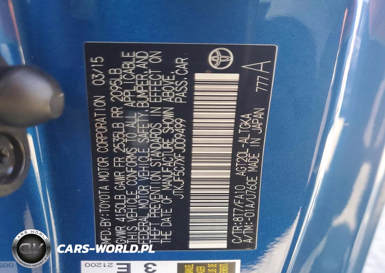 2015 Scion Tc Base VIN:JTKJF5C7XFJ009499 - 12
