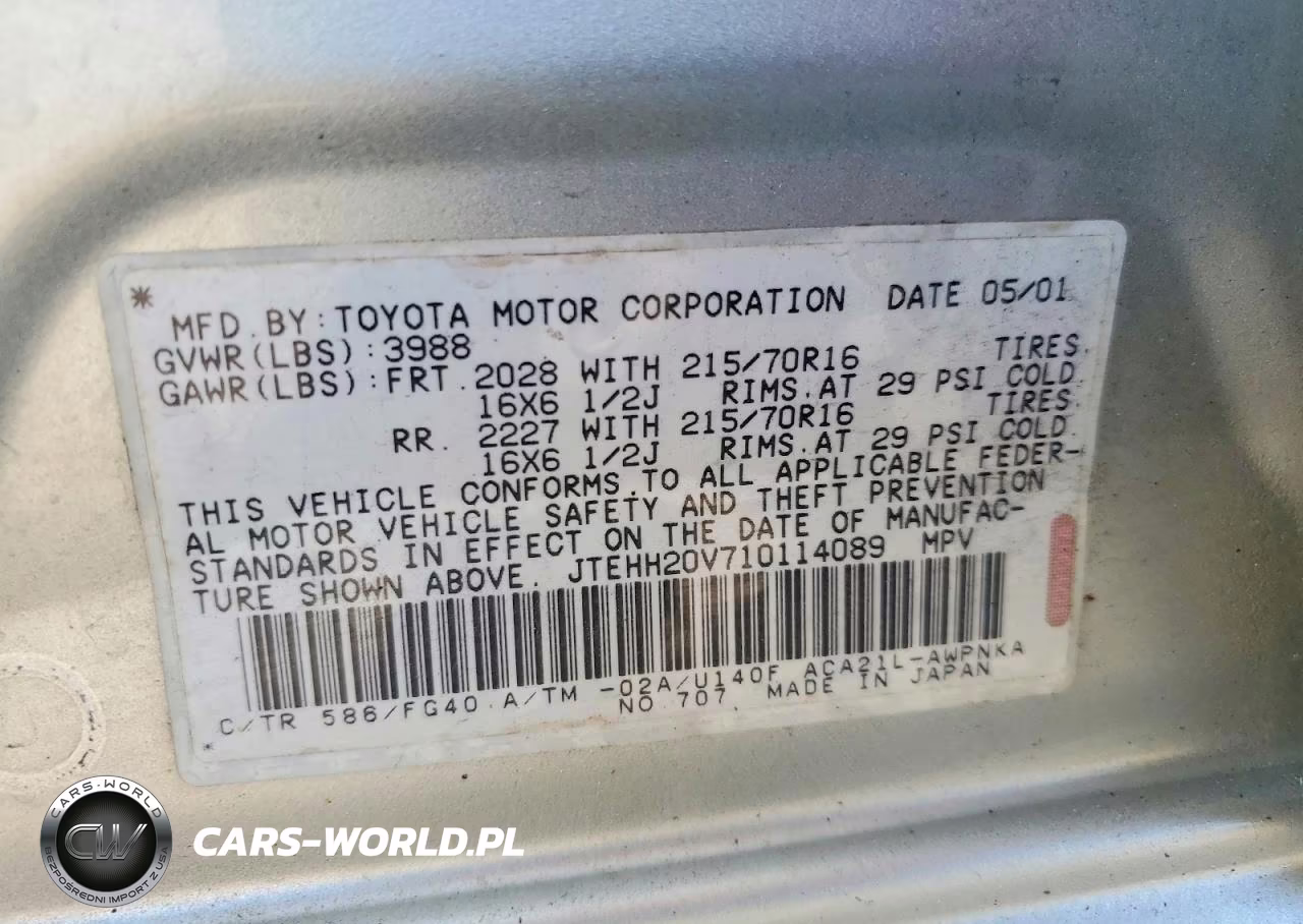 2001 Toyota Rav4 Base VIN:JTEHH20V710114089 - 12