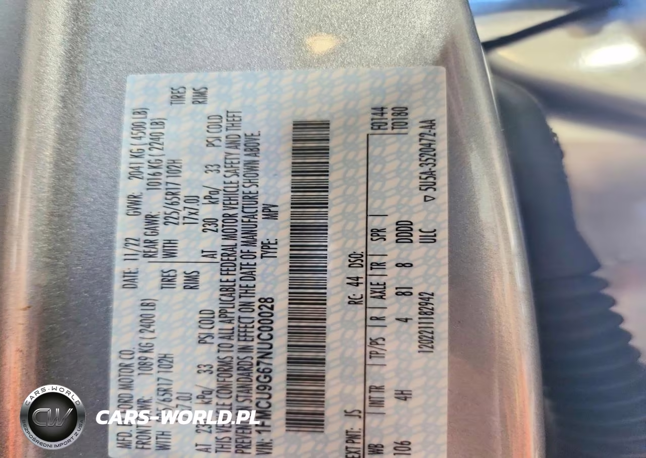 2022 Ford Escape Se VIN:1FMCU9G67NUC00028 - 13