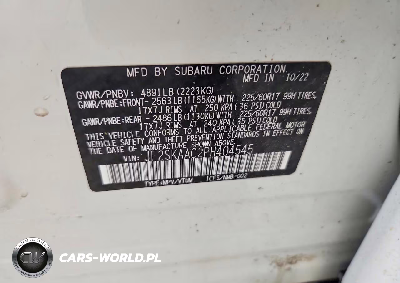 2023 Subaru Forester VIN:JF2SKAAC2PH404545 - 14