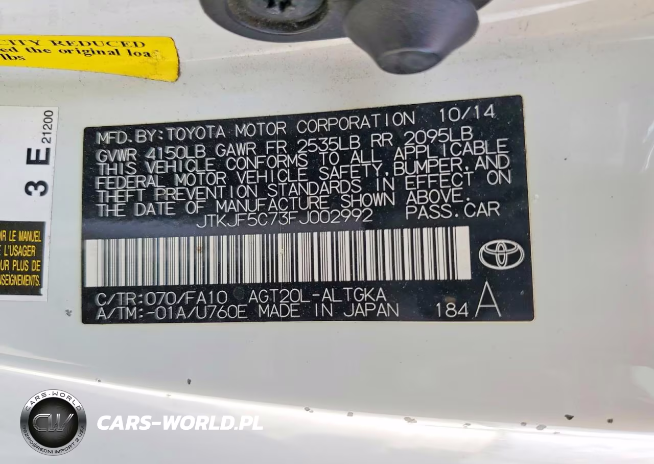 2015 Scion Tc Base VIN:JTKJF5C73FJ002992 - 12