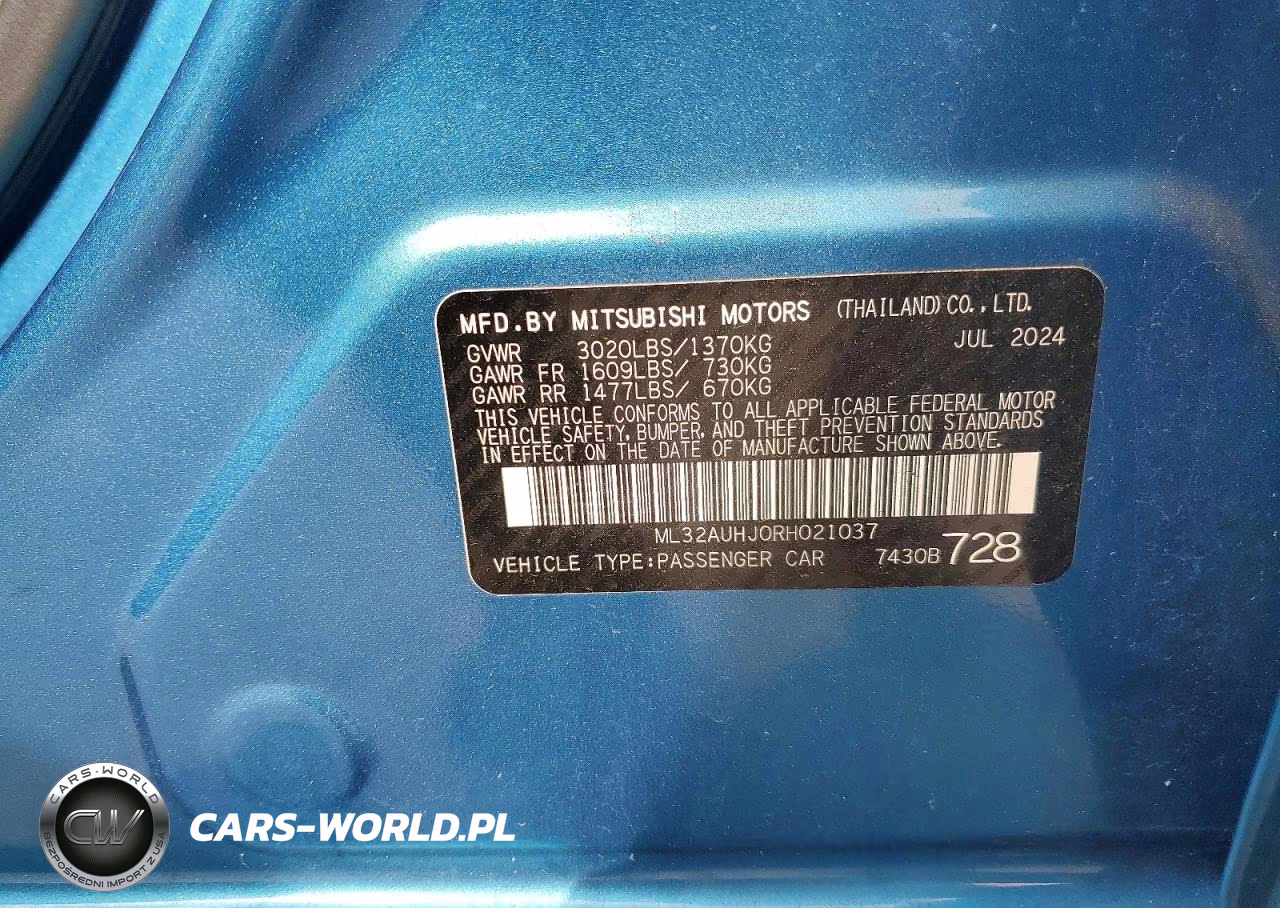 2024 Mitsubishi Mirage Es VIN:ML32AUHJ0RH021037 - 13