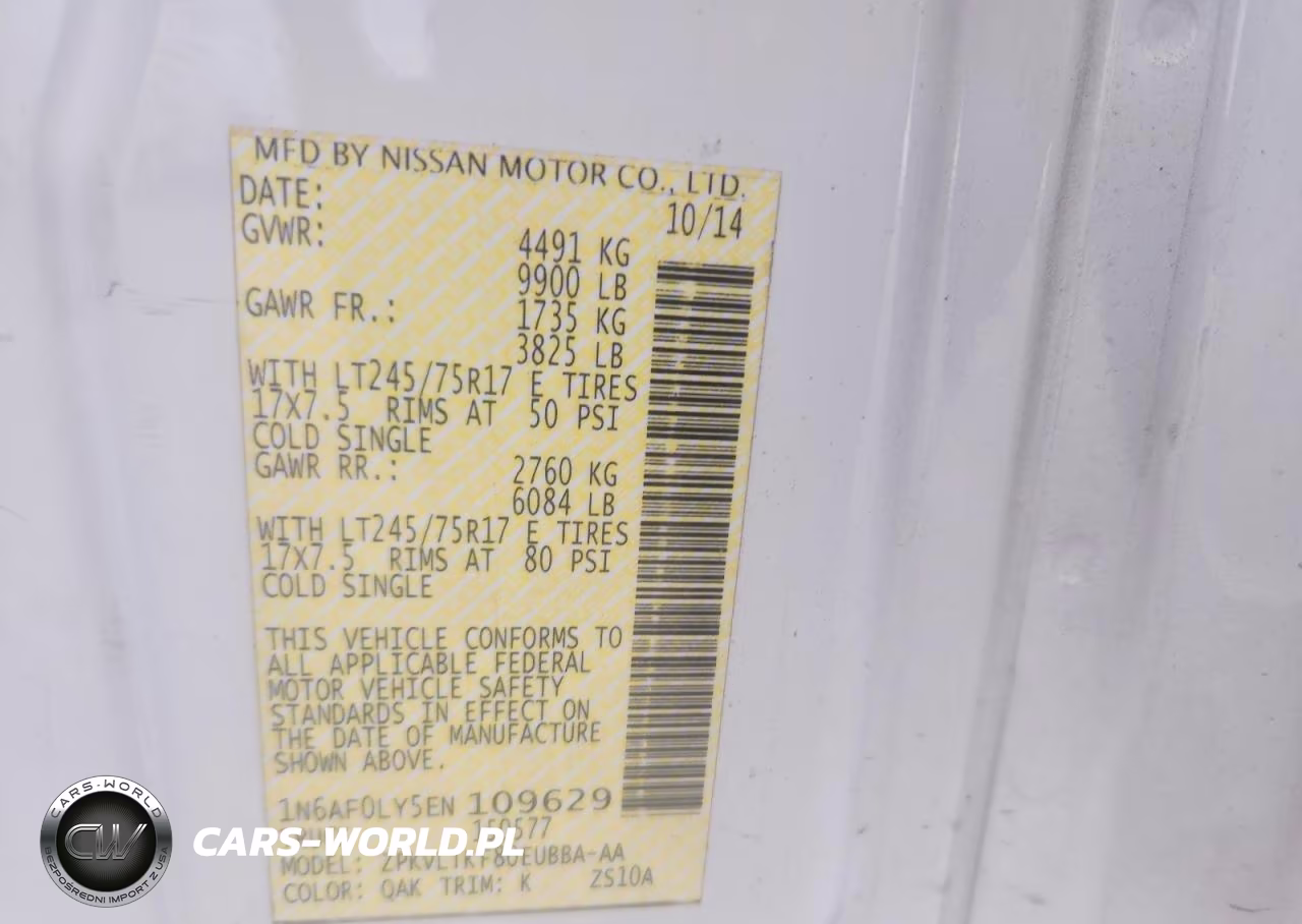 2014 Nissan Nv 2500 Hd S VIN:1N6AF0LY5EN109629 - 13