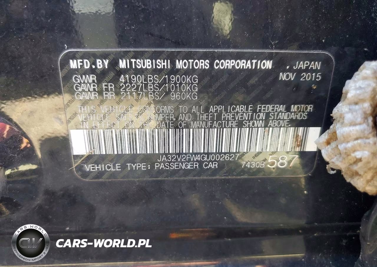 2016 Mitsubishi Lancer Es VIN:JA32V2FW4GU002627 - 12