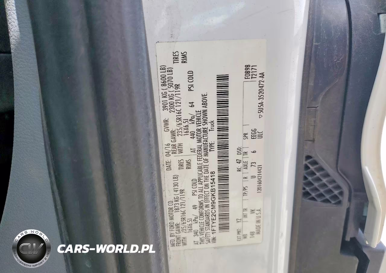 2016 Ford Trans 150 VIN:1FTYE2CM9GKB15418 - 13