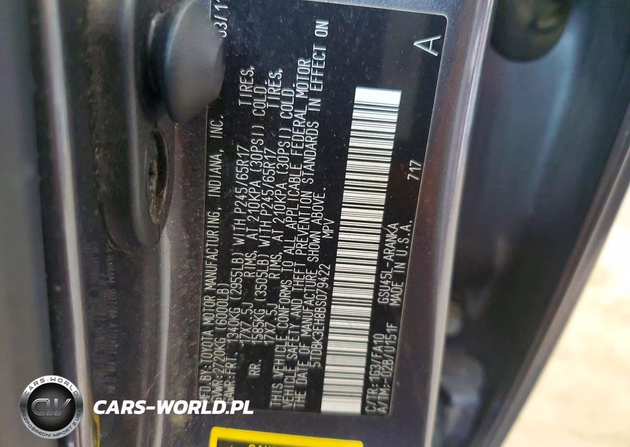 2011 Toyota Highlander Base VIN:5TDBK3EH8BS079422 - 13