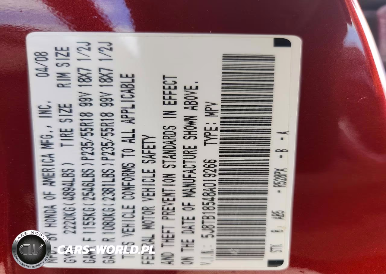 2008 Acura Rdx Technology VIN:5J8TB18548A019266 - 13