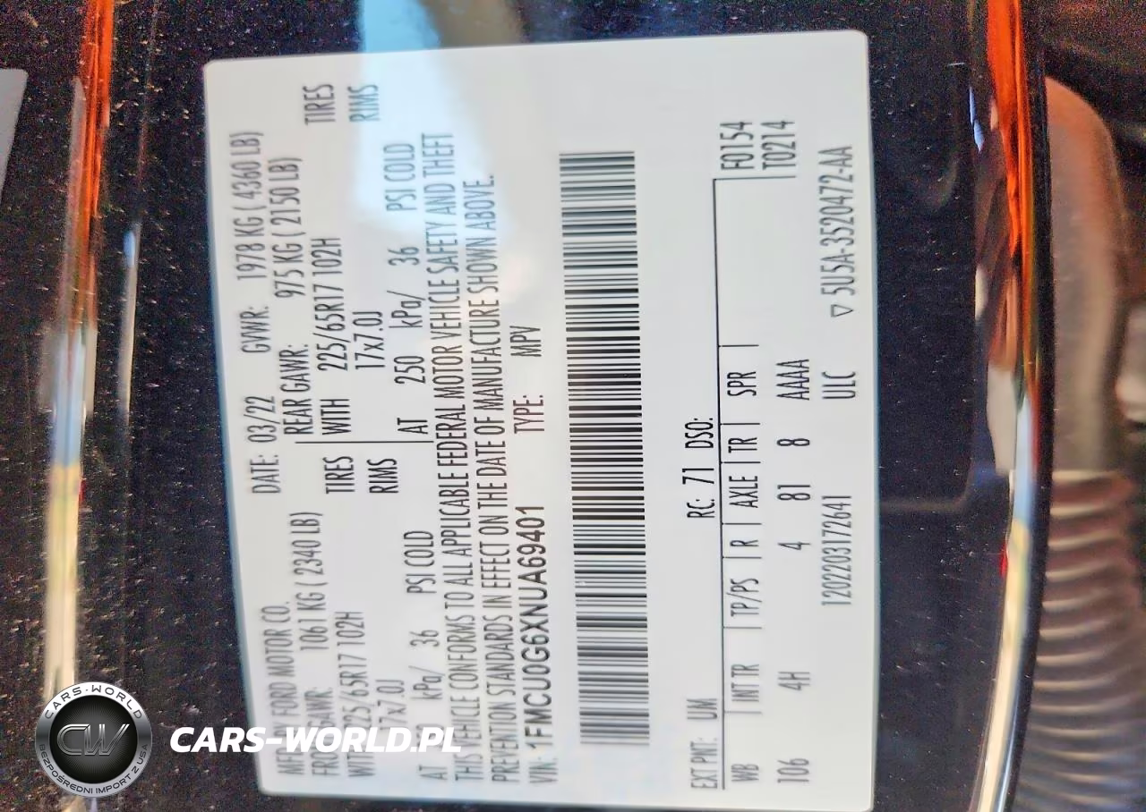 2022 Ford Escape Se VIN:1FMCU0G6XNUA69401 - 12