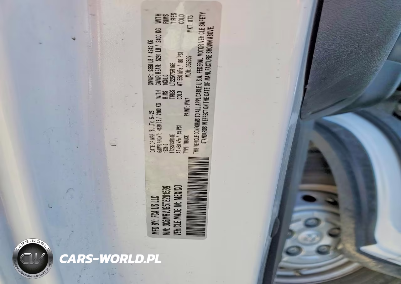 2026 Ram Promaster 3500 Delivery Van VIN:3C6MRVJG5TE201539 - 14