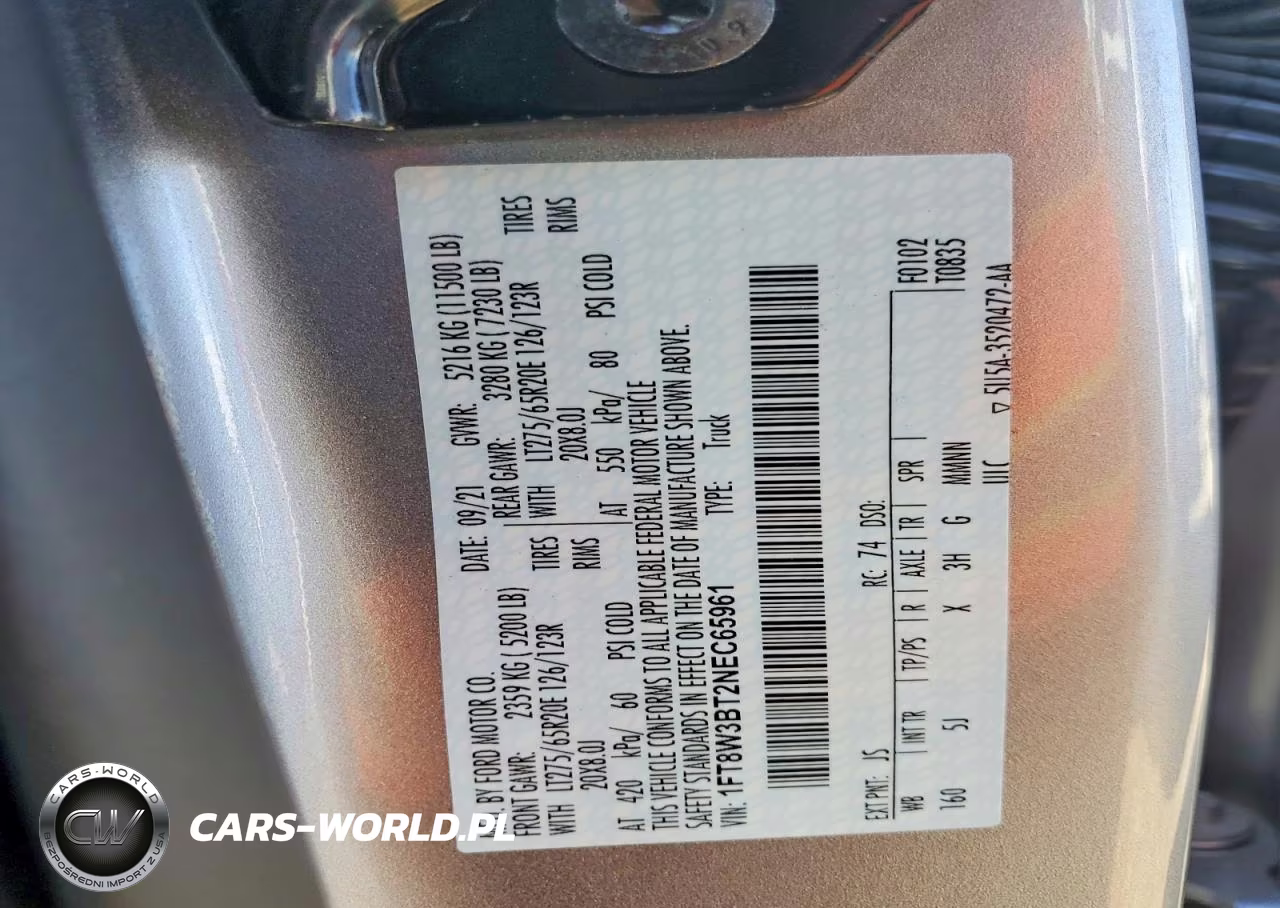 2022 Ford F350 Super Duty VIN:1FT8W3BT2NEC65961 - 12