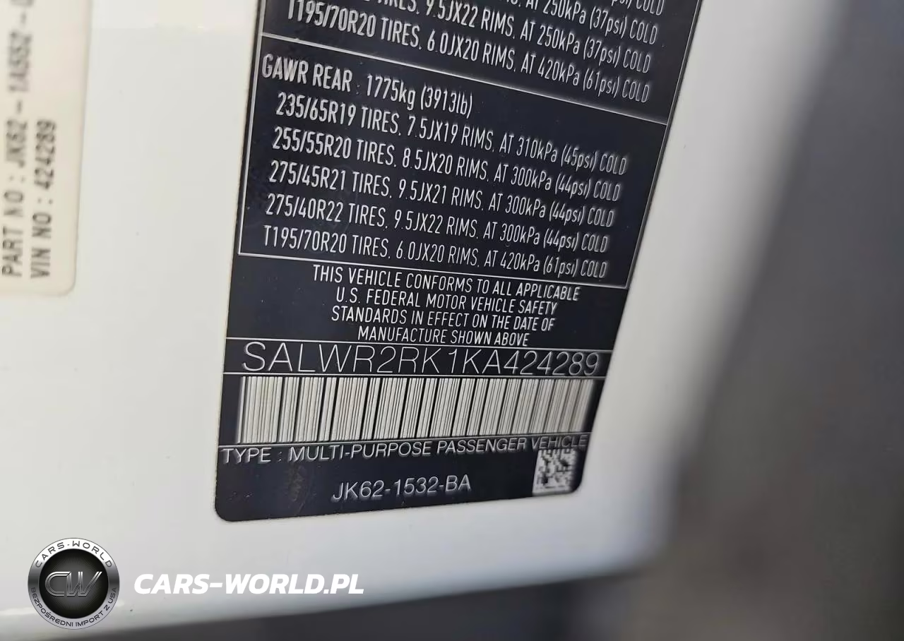 2019 Land Rover Range Rover Sport Hse VIN:SALWR2RK1KA424289 - 10