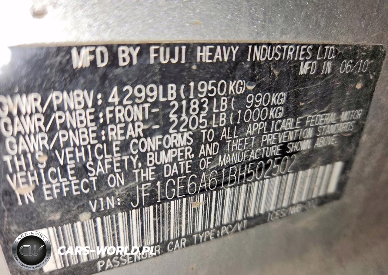 2011 Subaru Impreza 2.5I VIN:JF1GE6A61BH502502 - 11