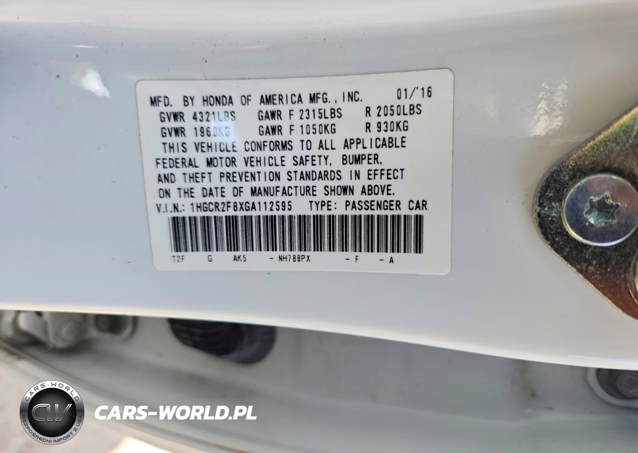 2016 Honda Accord Exl VIN:1HGCR2F8XGA112595 - 12