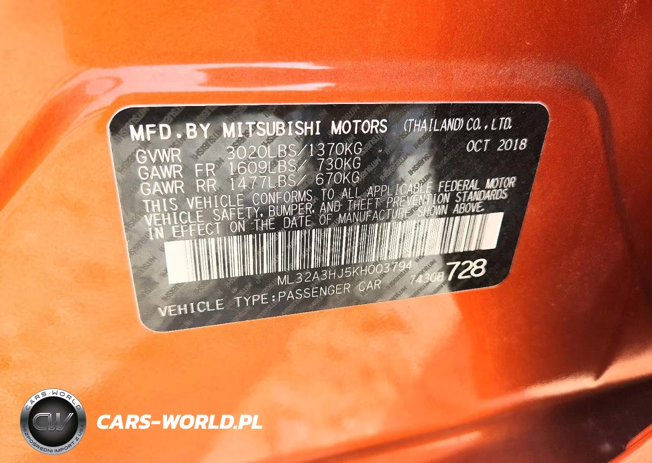 2019 Mitsubishi Mirage Es VIN:ML32A3HJ5KH003794 - 12