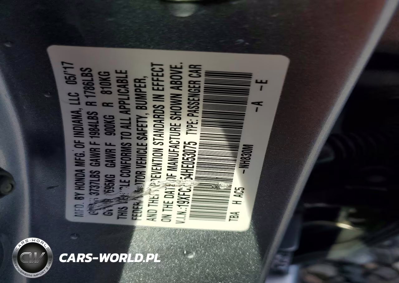 2017 Honda Civic Lx VIN:19XFC2F54HE053075 - 12