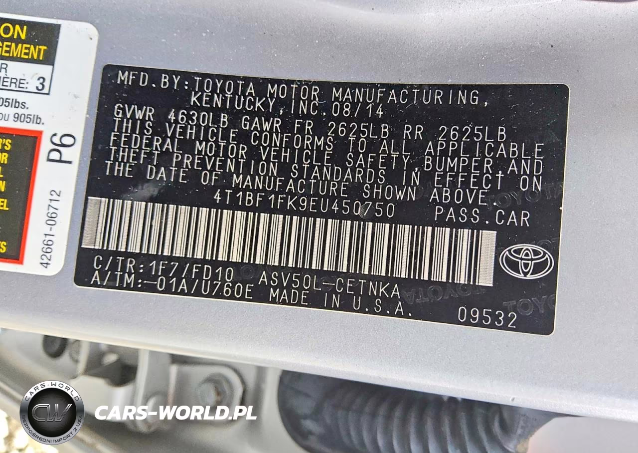 2014 Toyota Camry Le VIN:4T1BF1FK9EU450750 - 12
