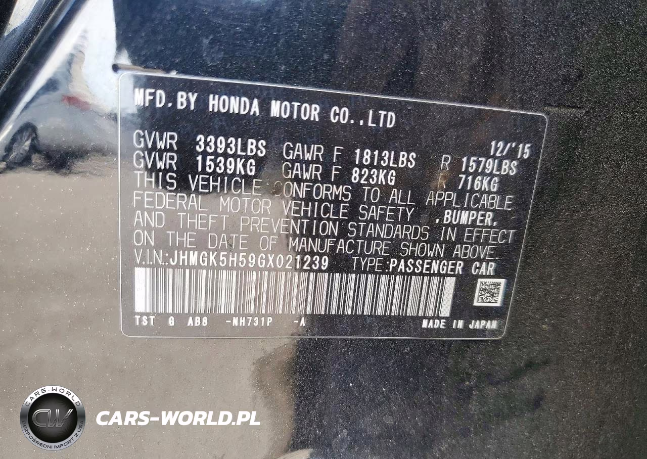 2016 Honda Fit Lx VIN:JHMGK5H59GX021239 - 13