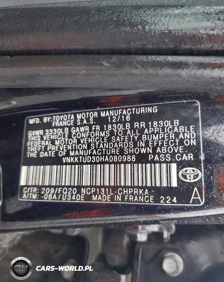 2017 Toyota Yaris 5-Door L Fleet VIN:VNKKTUD30HA080988 - 12