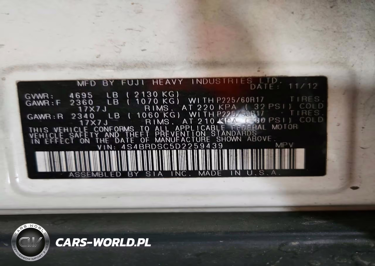 2013 Subaru Outback 3.6R Limited VIN:4S4BRDSC5D2259439 - 12