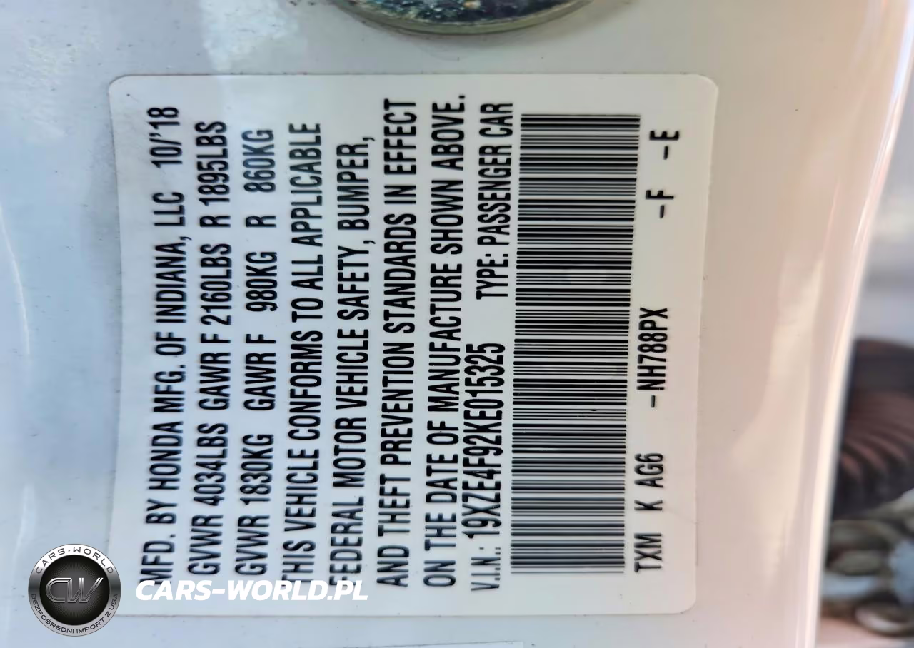 2019 Honda Insight Touring VIN:19XZE4F92KE015325 - 13