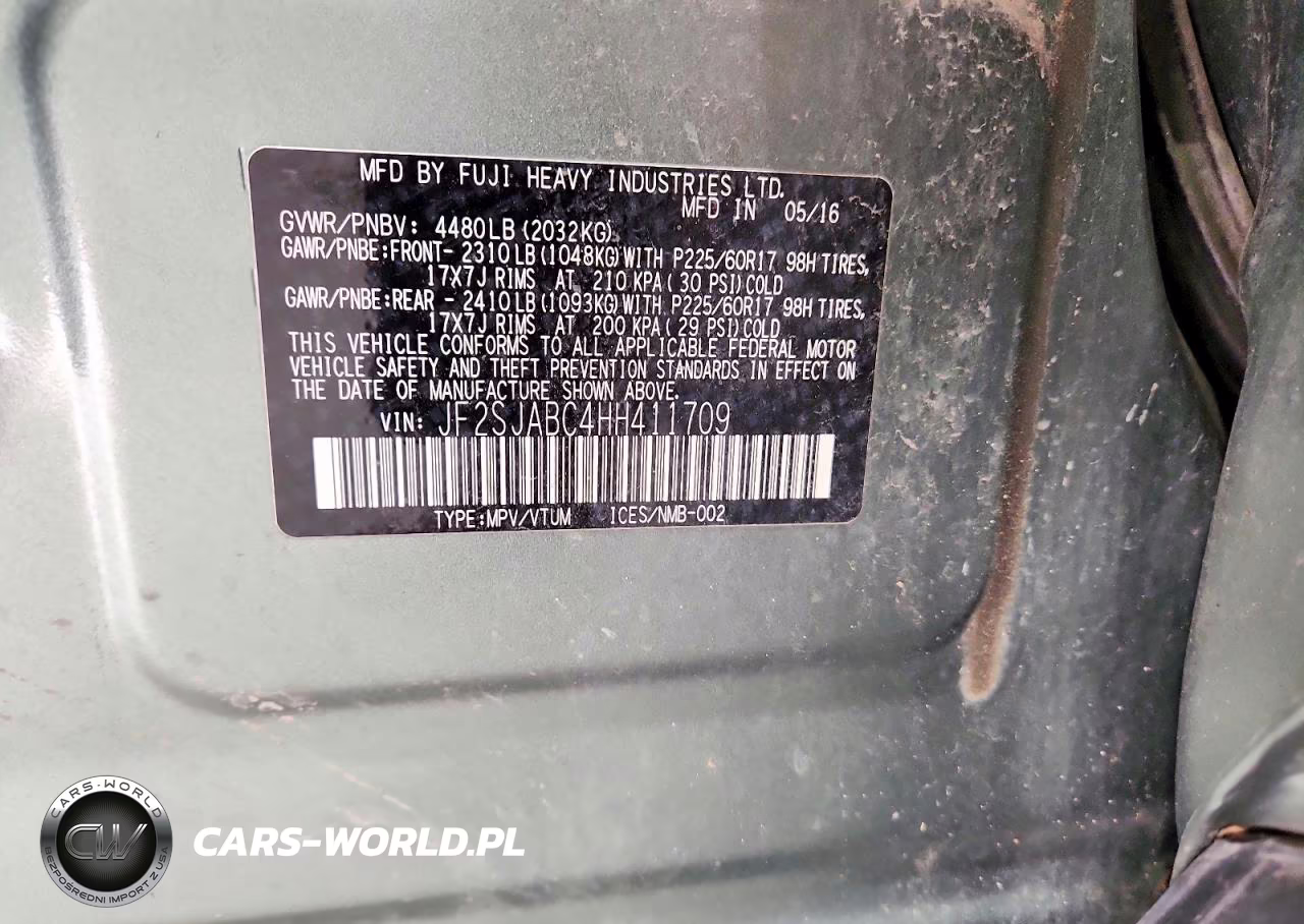 2017 Subaru Forester 2.5I VIN:JF2SJABC4HH411709 - 13