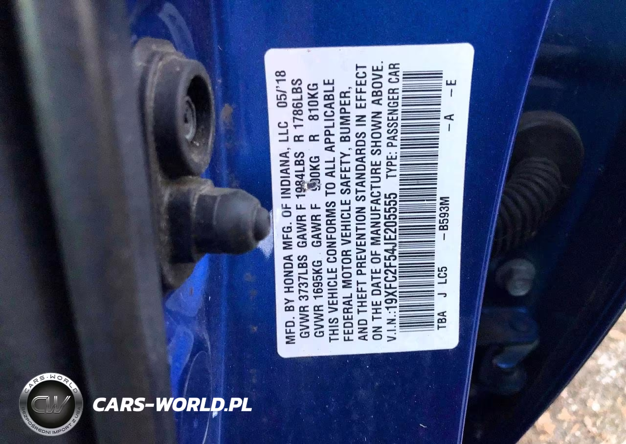 2018 Honda Civic Lx VIN:19XFC2F54JE205555 - 10