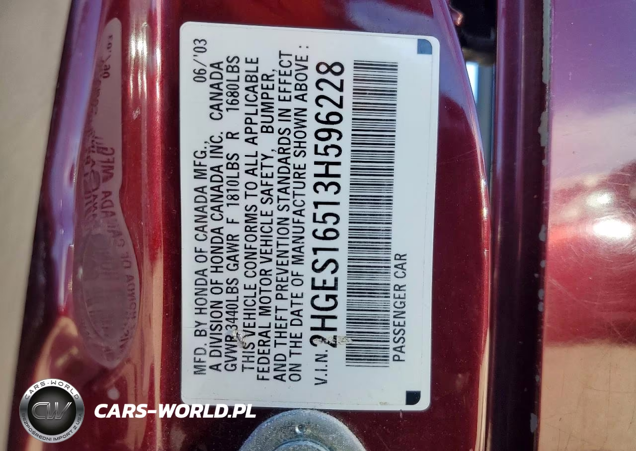 2003 Honda Civic Lx VIN:2HGES16513H596228 - 12