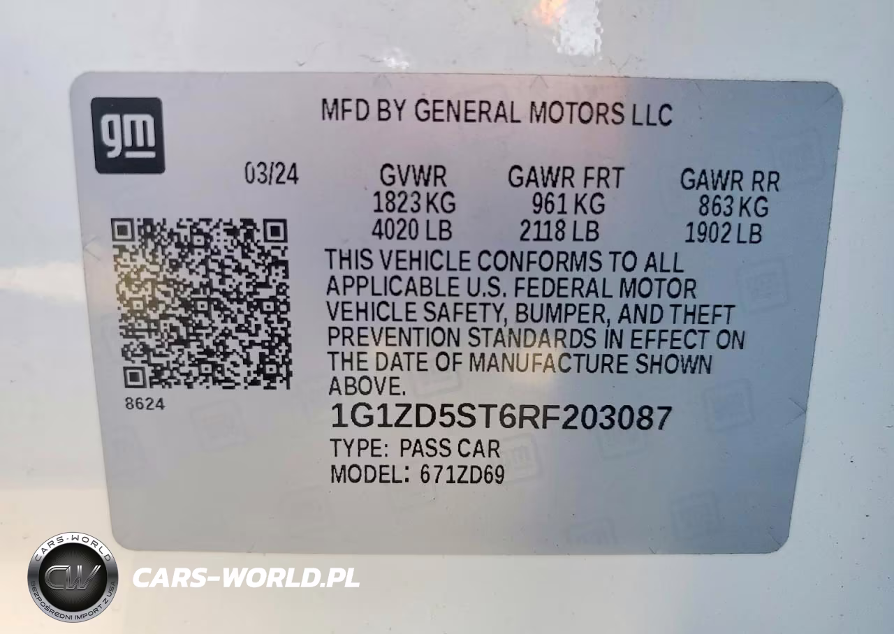 2024 Chevrolet Malibu Lt VIN:1G1ZD5ST6RF203087 - 12