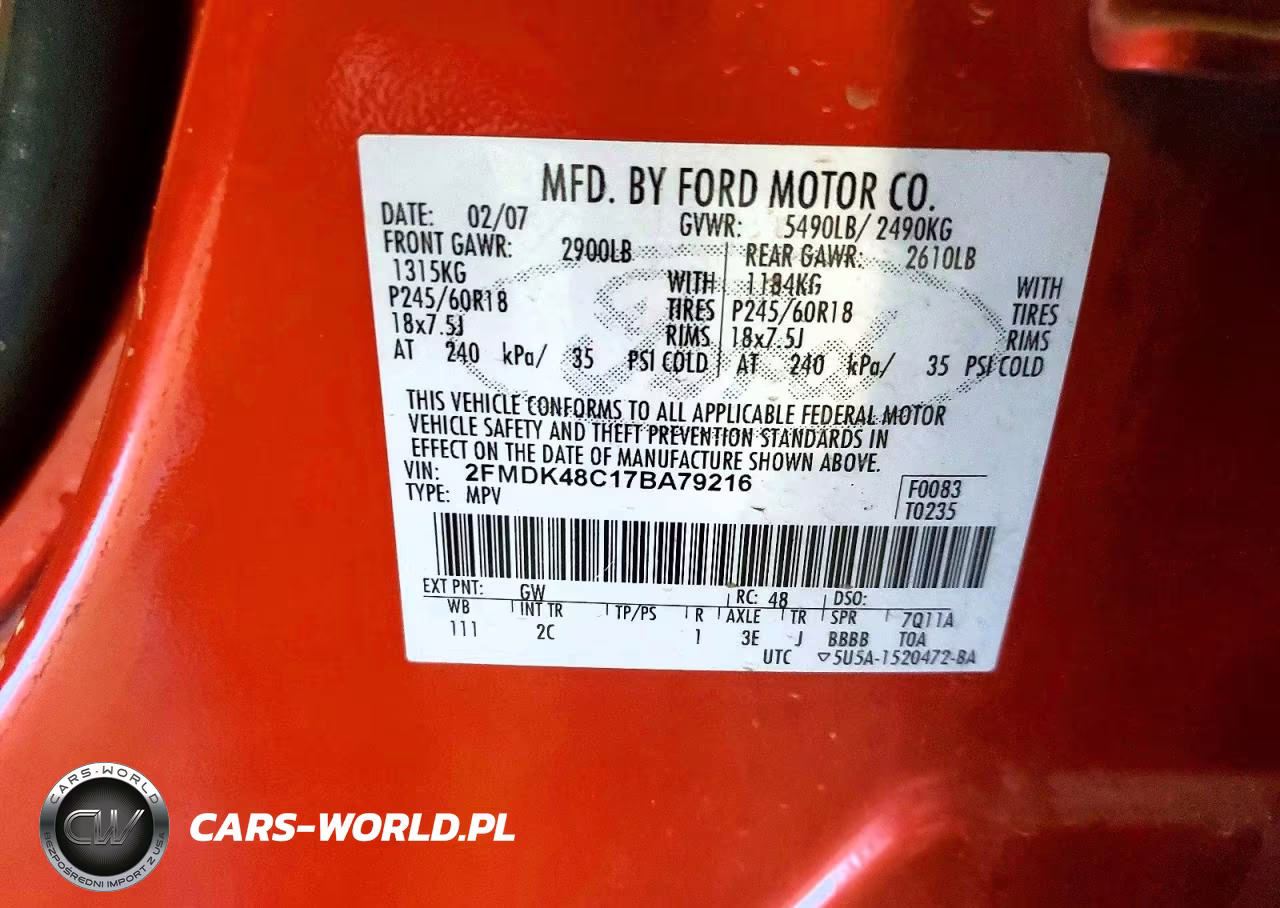2007 Ford Edge Sel VIN:2FMDK48C17BA79216 - 13