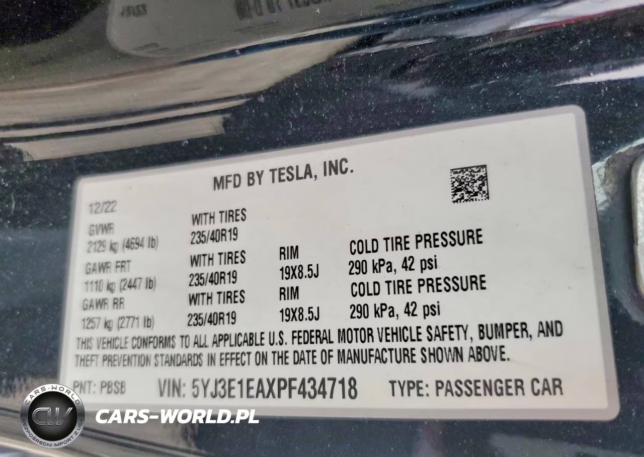 2023 Tesla Model 3 VIN:5YJ3E1EAXPF434718 - 12