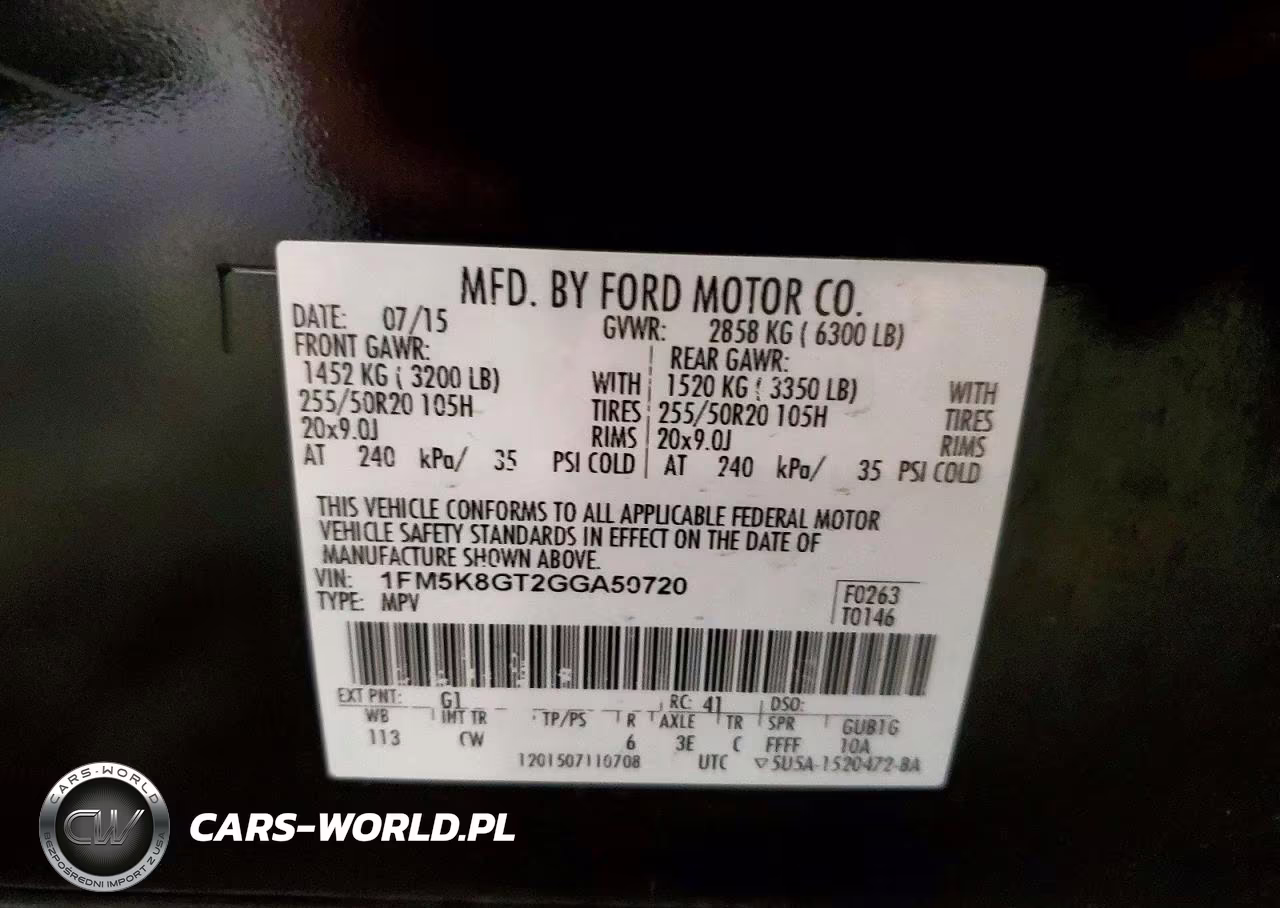 2016 Ford Explorer Sport VIN:1FM5K8GT2GGA50720 - 13