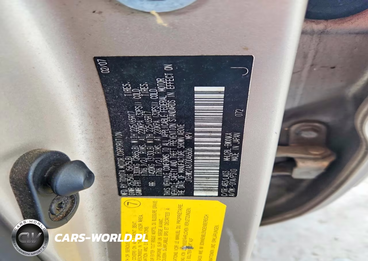 2007 Toyota Highlander Hybrid VIN:JTEHW21A870046606 - 12