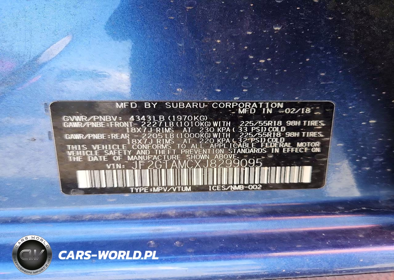 2018 Subaru Crosstrek Limited VIN:JF2GTAMCXJ8299095 - 13