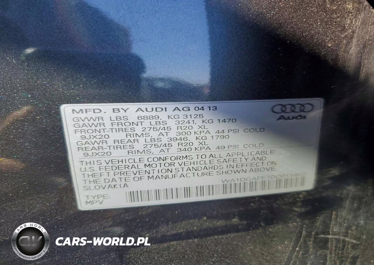 2013 Audi Q7 Prestige VIN:WA1DGAFE7DD015402 - 13