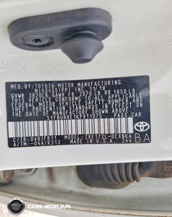 2019 Toyota Corolla Le VIN:5YFBURHE1KP911075 - 12