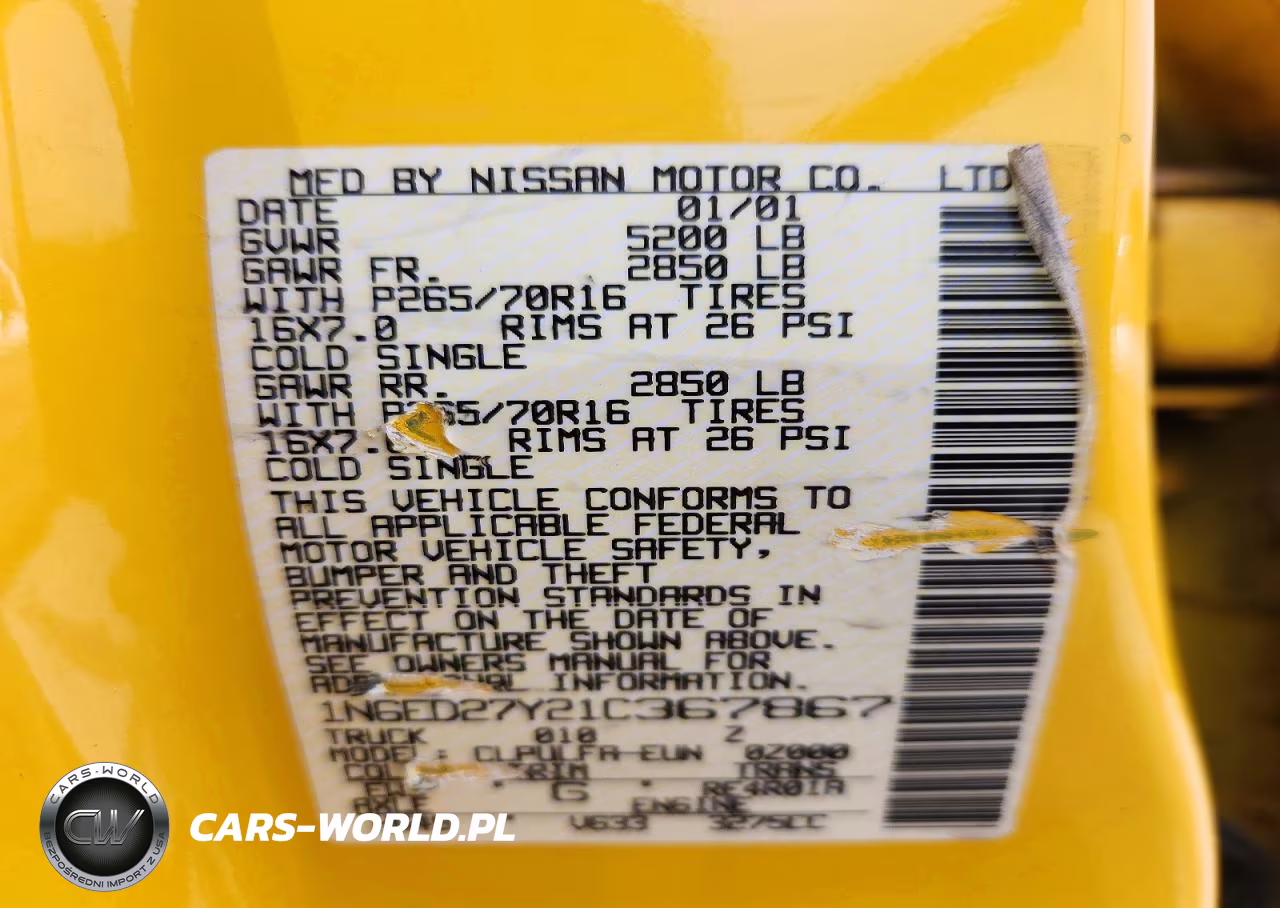 2001 Nissan Frontier Xe VIN:1N6ED27Y21C367867 - 12